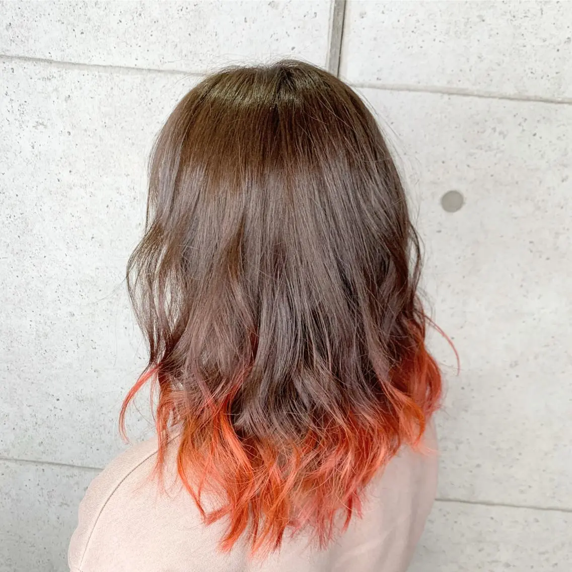 ミディアム カラー レッドカラー 福森 みずきのヘアスタイル