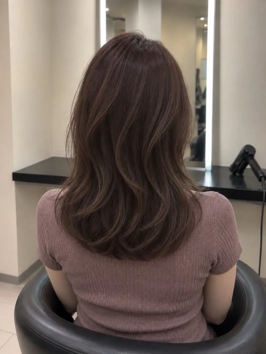 ミディアム カラー ブラウンカラー トリートメント 🌈ウルトワ水素 髪質改善naru🌈のヘアスタイル