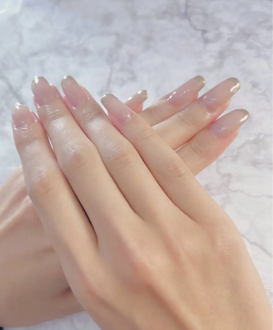 ネイル フレンチネイル ゴールド MYu Beauty Salon YURIのネイルデザイン