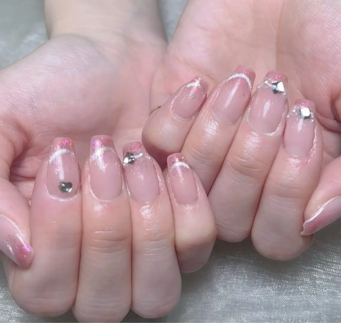 メンズ ネイル メンズ韓国風 アートネイル オーロラネイル ガーリー キラキラネイル ハンドネイル Nail salon 木にいるのネイルデザイン