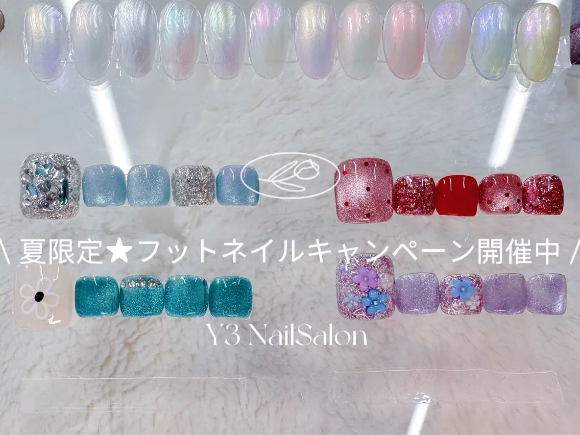 ネイル フットネイル おそろいネイル フットネイル Y3 NailSalonのネイルデザイン