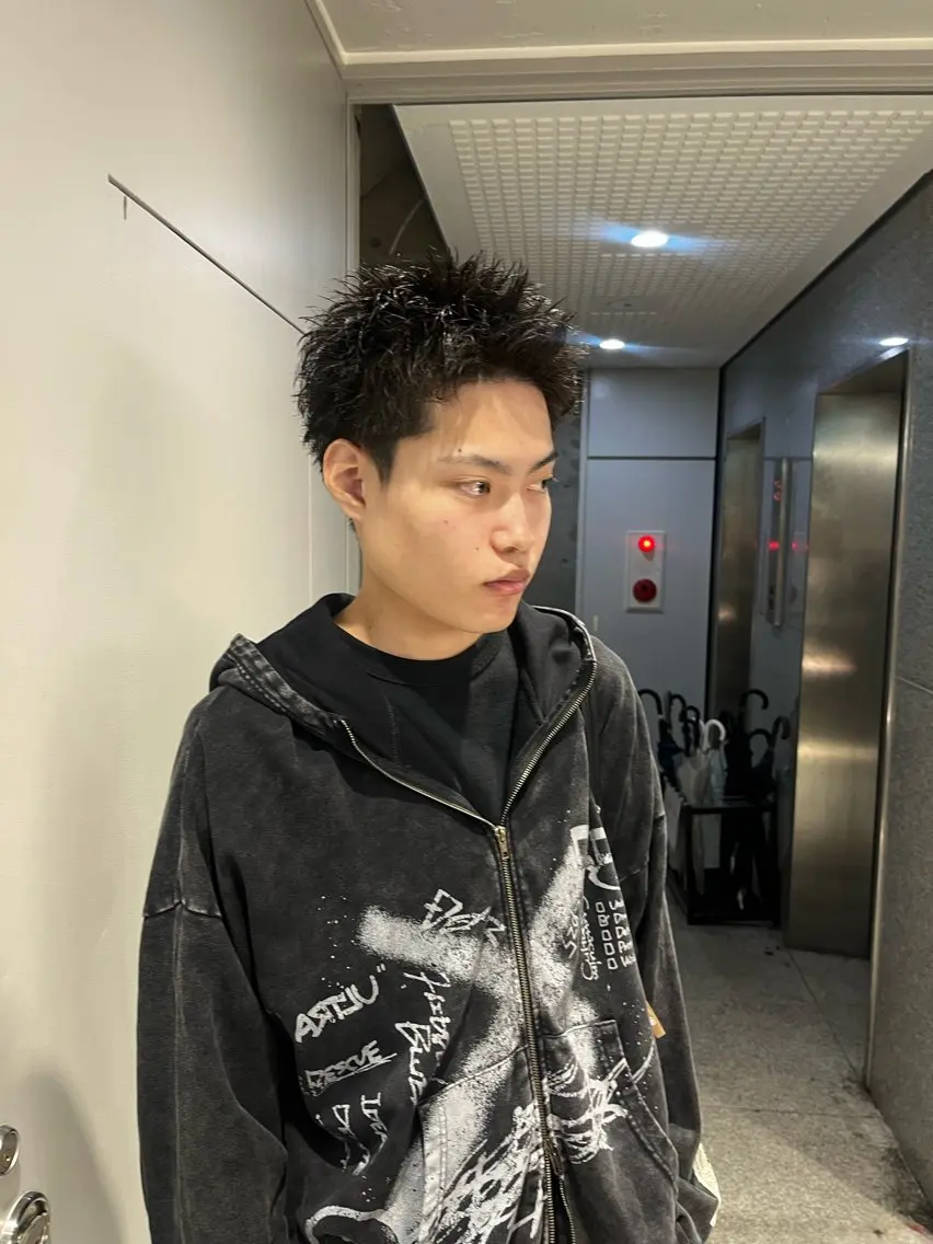 ショート カラー パーマ メンズ カット パーマ 🔥メンズ 特化🔥菊水皐暉🔥のヘアスタイル