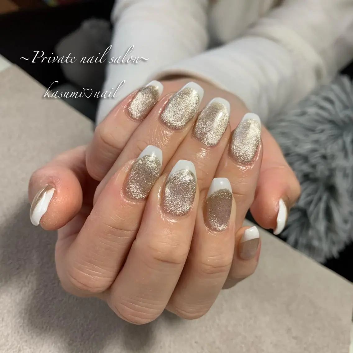 ネイル ラメ(グリッター) ミラーネイル ニュアンスネイル 冬ネイル KASUMI♡ Nailのネイルデザイン