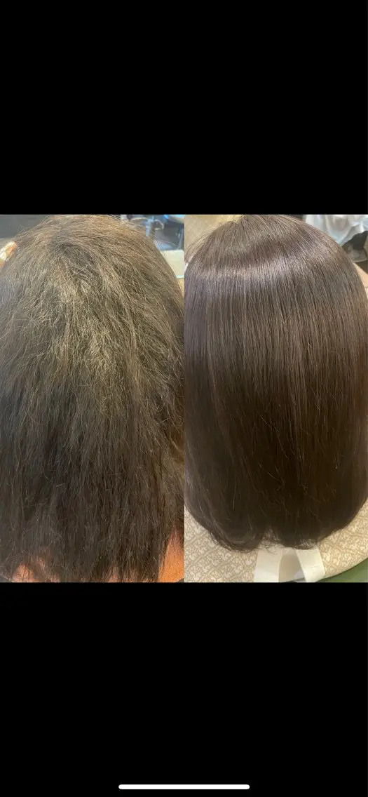 セミロング 髪質改善縮毛矯正 専門店のヘアスタイル