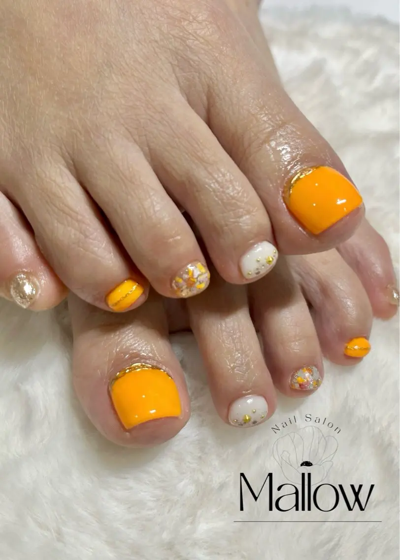 ネイル フットネイル Mallow nailのネイルデザイン
