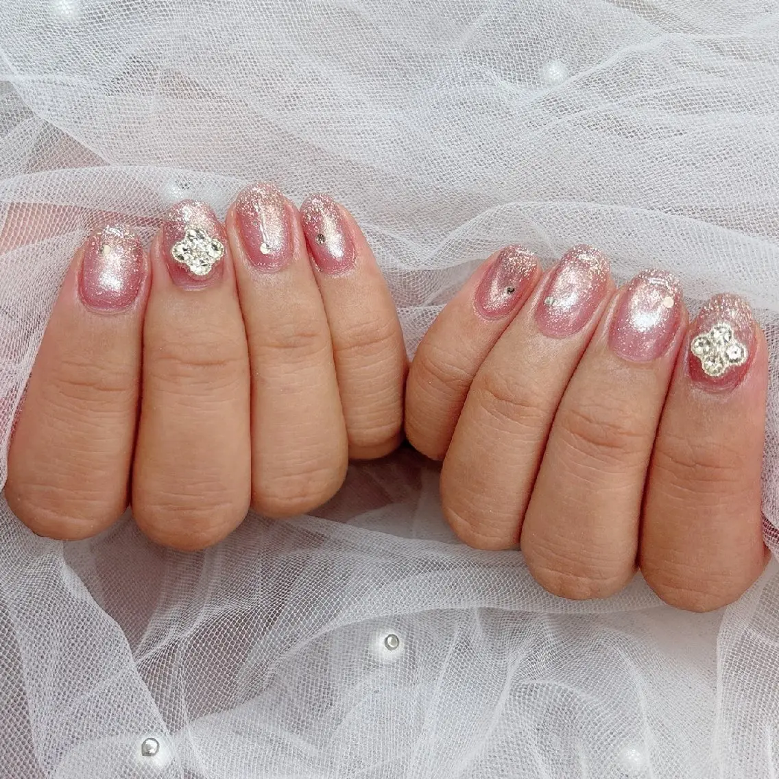 ネイル ピンク ワンホンネイル ハンドネイル ハンドケア 心斎橋Salon Epokkuのネイルデザイン