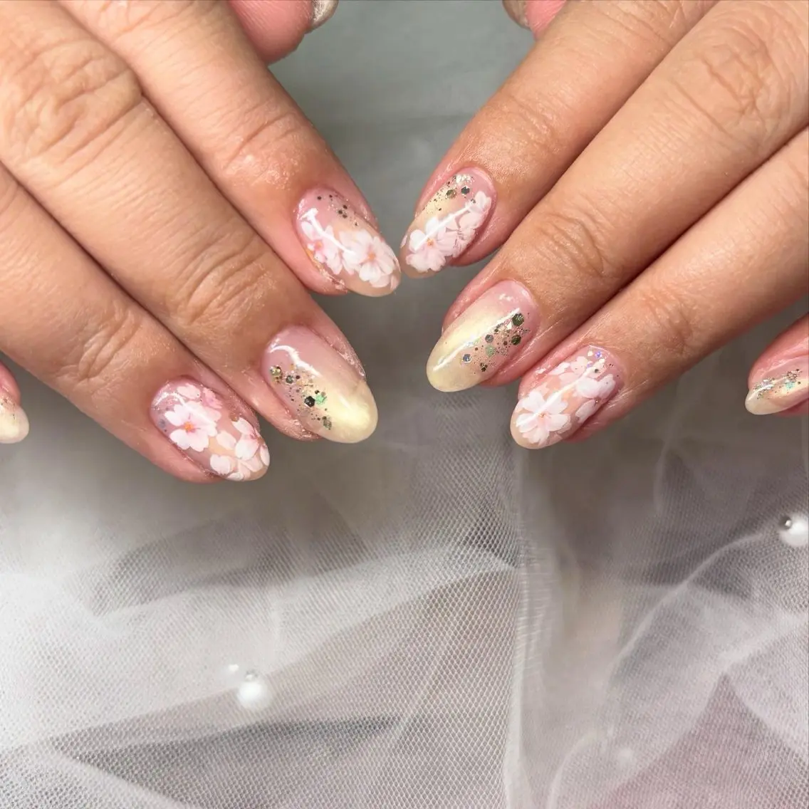 ネイル 桜ネイル ハンドネイル Jasmine💟 ラテン系お姉さんのネイルデザイン