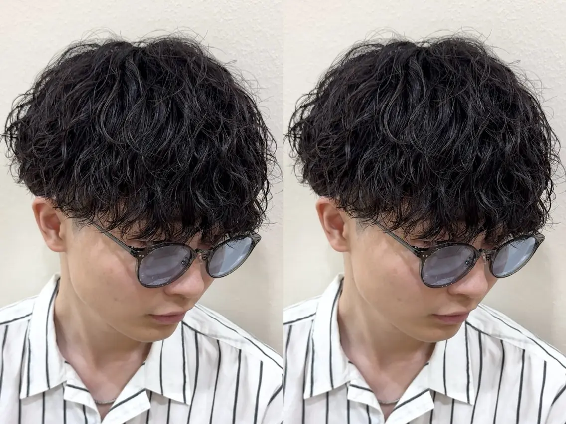 ショート パーマ メンズ メンズパーマ ツイストスパイラルパーマ スパイラルパーマ カット パーマ トリートメント パーマ職人DAIKI ツイスパ/波巻きのヘアスタイル