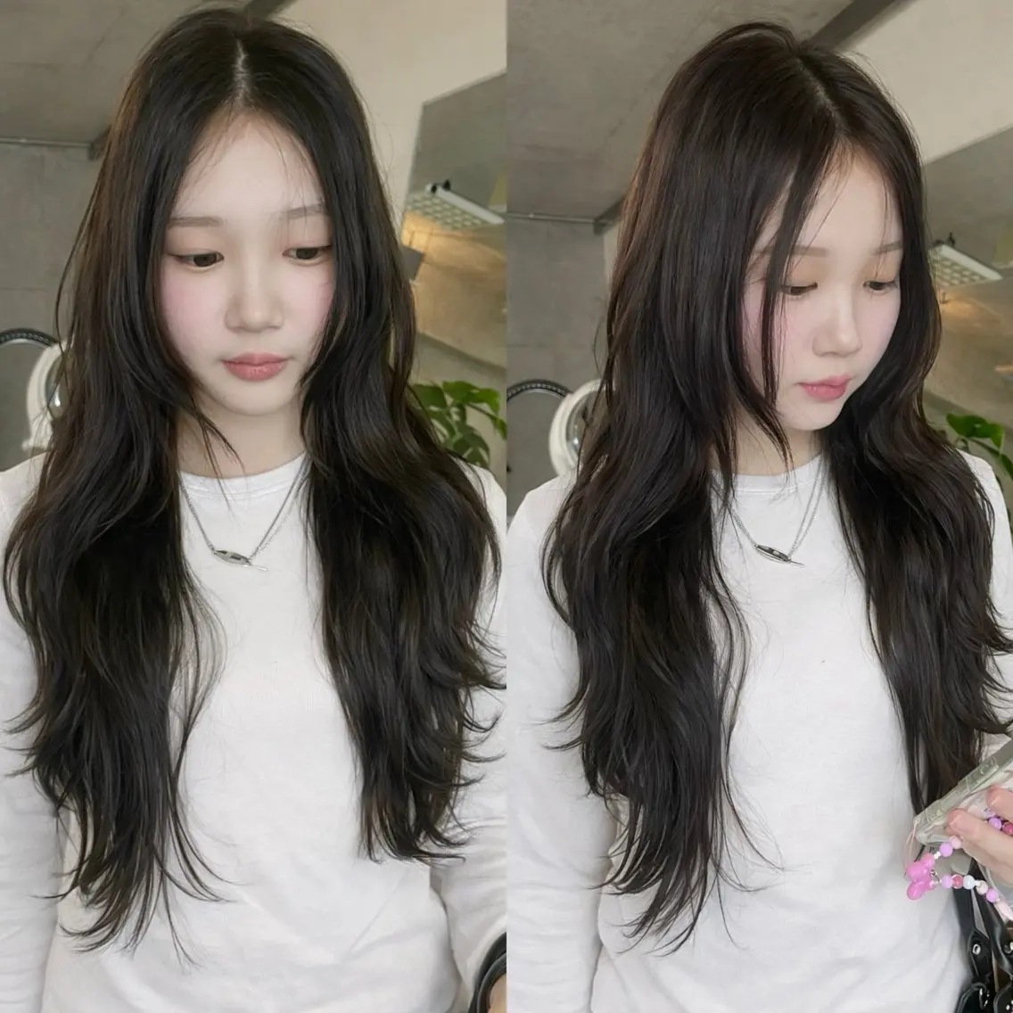 ロング ハッシュカット 韓国風ヘア レイヤーカット ロング カット 韓国ボブ/ハッシュ カットKIRAのヘアスタイル