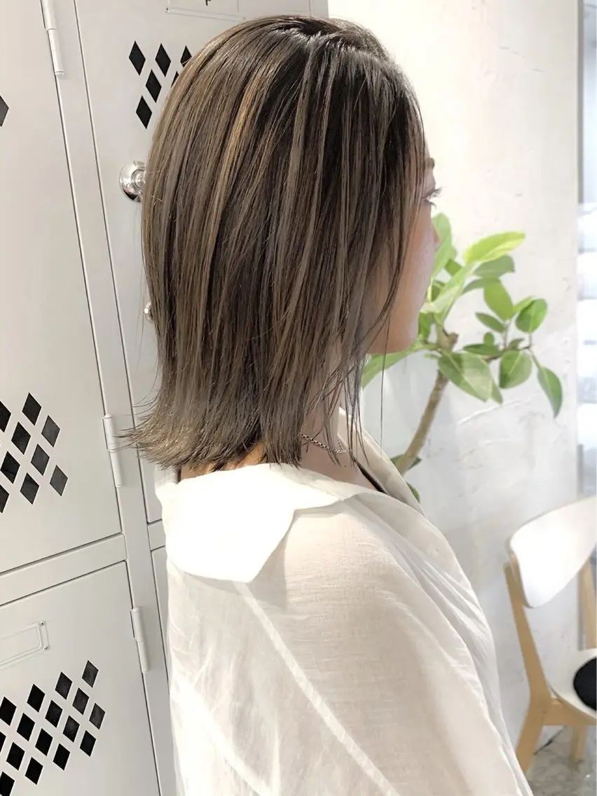 ミディアム カラー ヘアカラー 似合わせ×ハイトーン ブリーチカラー/大雅のヘアスタイル