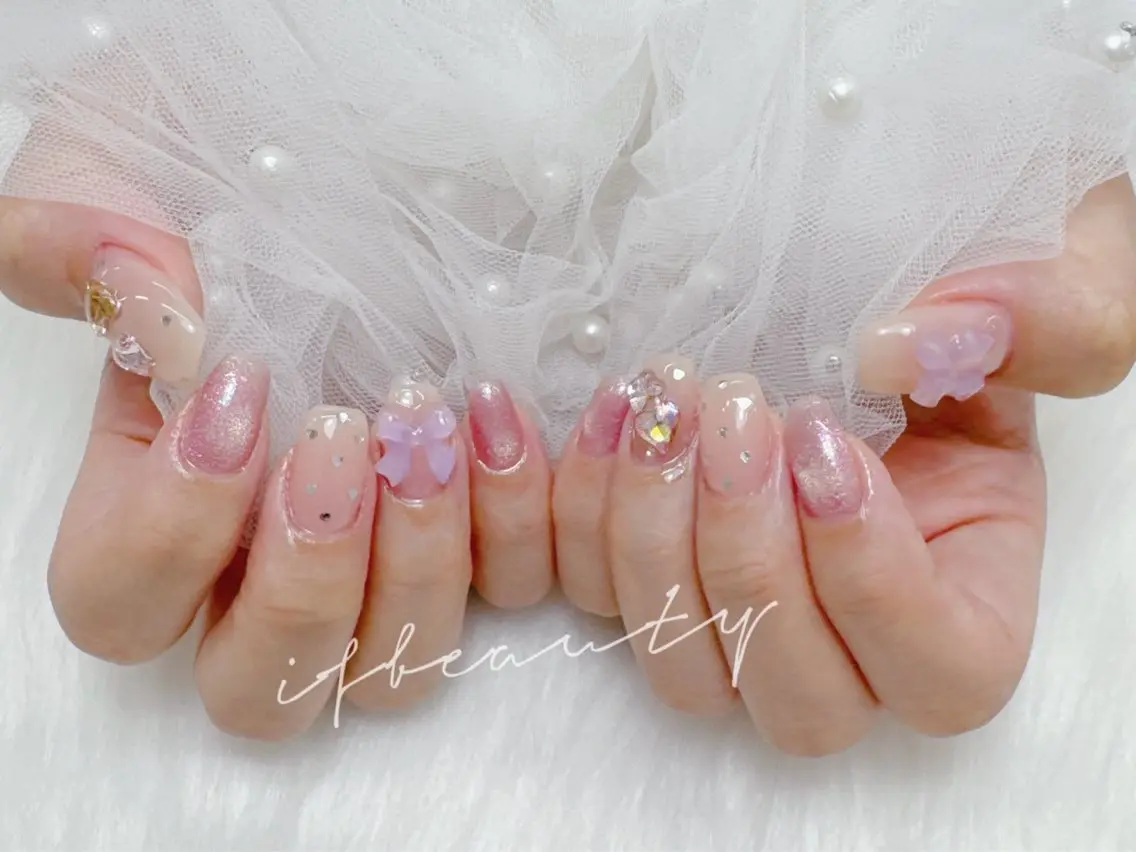 【ハンド】持ち込みデザイン90分コース💅【6本までやり放題】7800/600円パーツ2個(スードンつけ放題)の写真