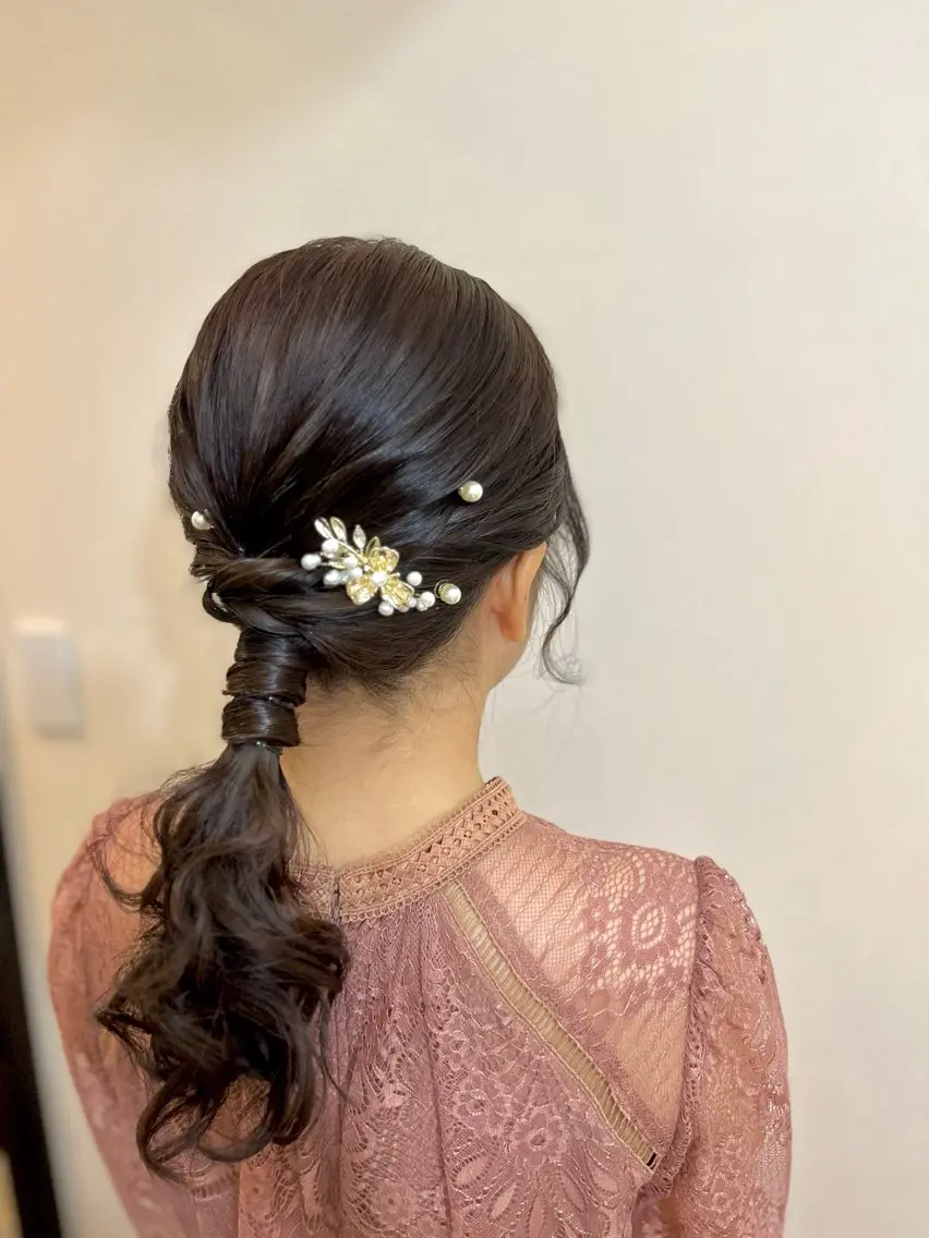ヘアアレンジ ポニーテール 似合わせヘアメイク 💐オダギリチアキのヘアスタイル