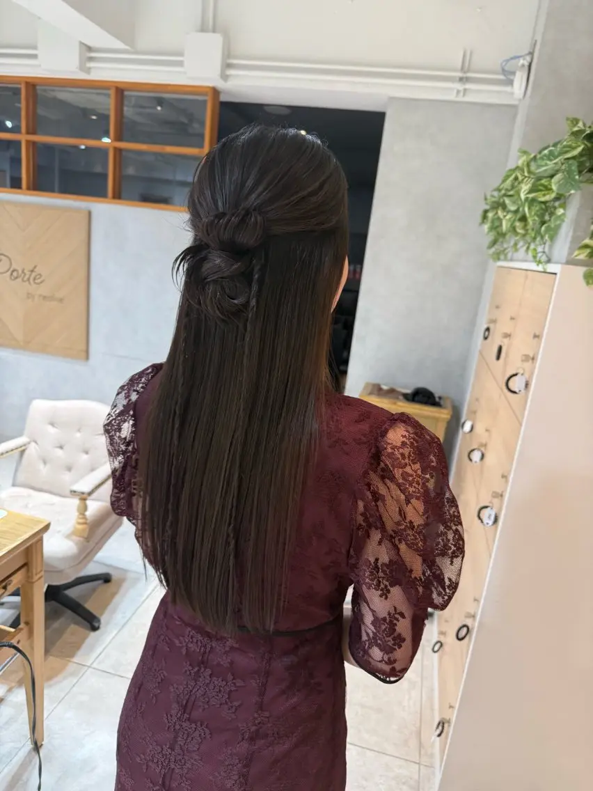 ロング ヘアアレンジ ヘアセット 寒河江 舞奈のマツエク・マツパデザイン
