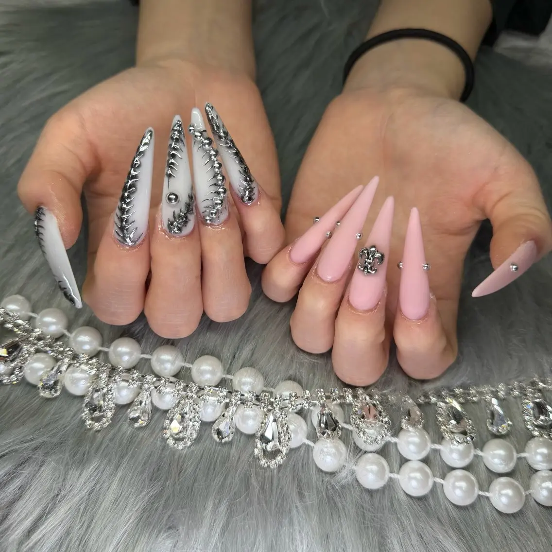 ネイル フレンチネイル ジェルネイル 韓国ネイル ロングネイル マグネットネイル ハンドネイル Nail Salon Growのネイルデザイン