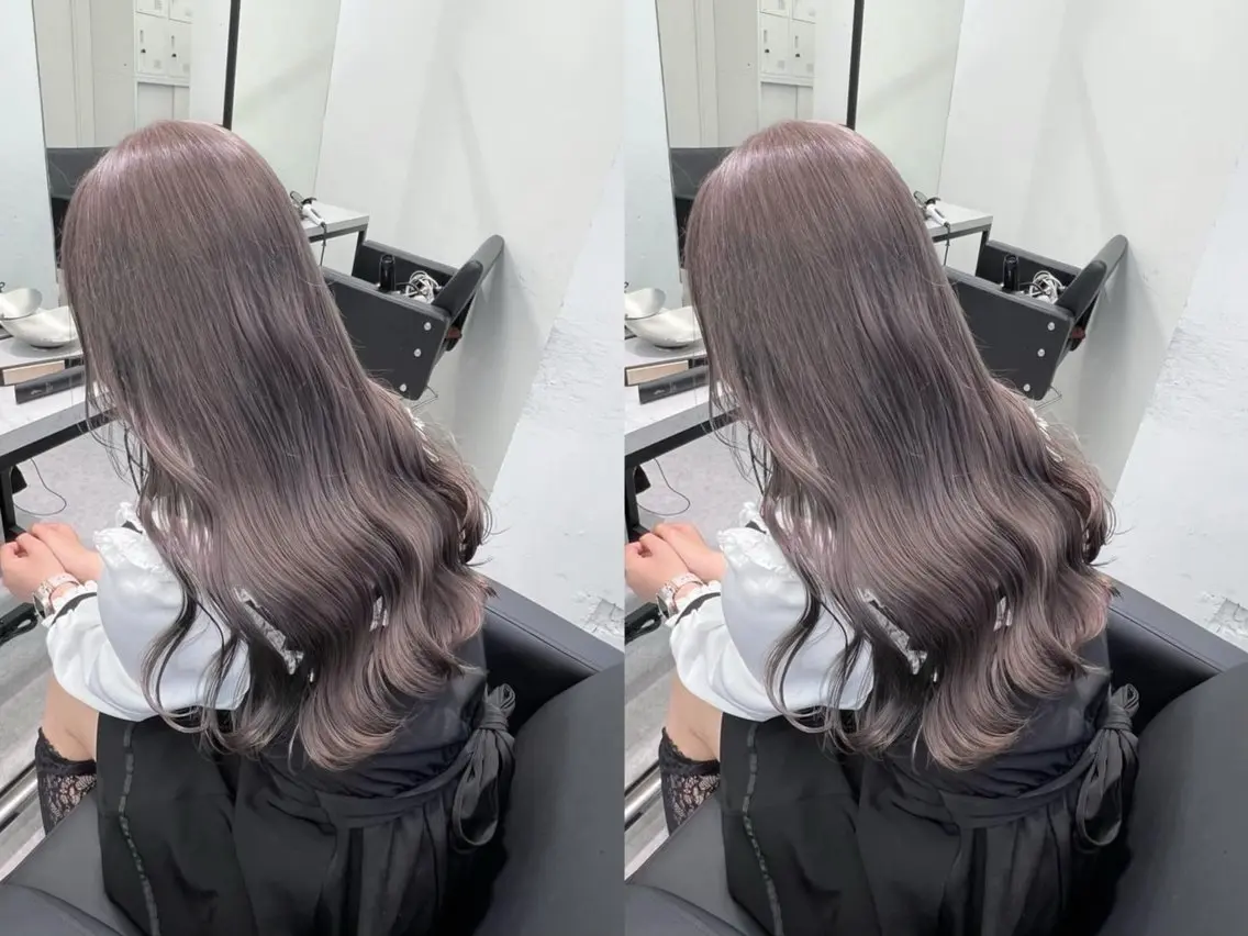 ロング カラー アッシュ ベージュカラー ブリーチ ブロンド ブロンドベージュ 💍モテる艶髪 透明感カラー💖のヘアスタイル