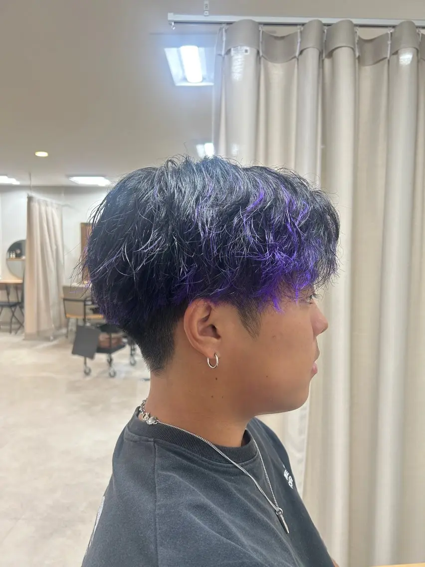 パーマ メンズ メンズメッシュ マッシュ メンズパーマ ツイストスパイラルパーマ ツーブロック カット パーマ 椎木 優斗のヘアスタイル