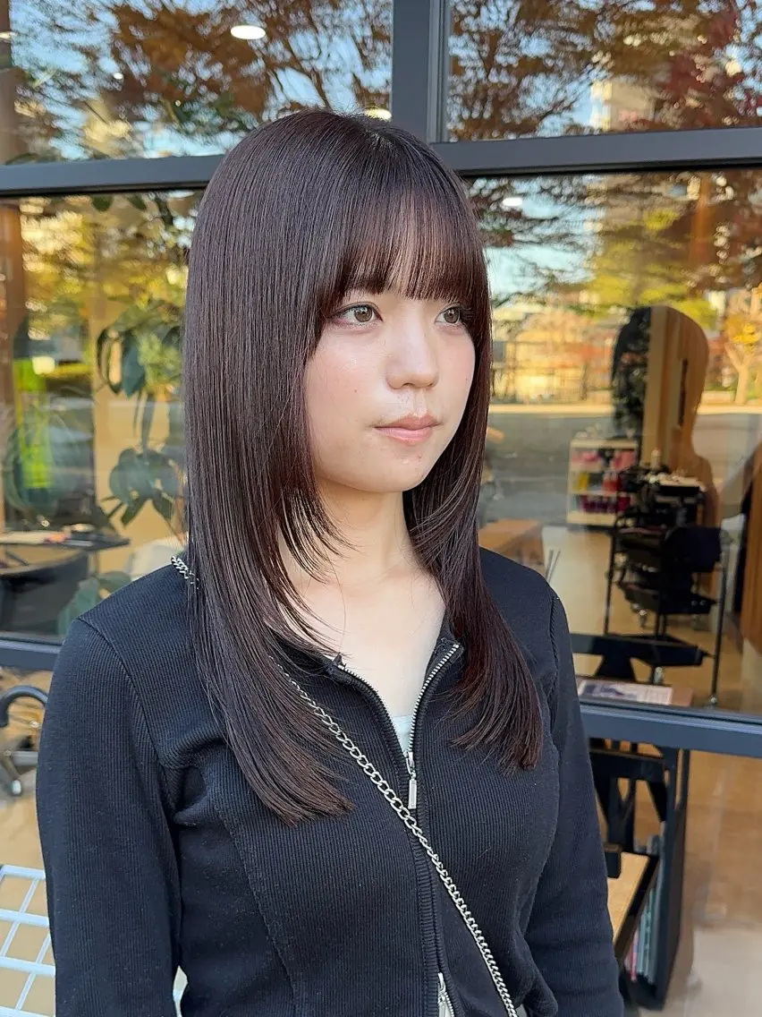 ロング カット ヘアカラー 愛花/久屋大通/ 切りっぱなしボブのヘアスタイル