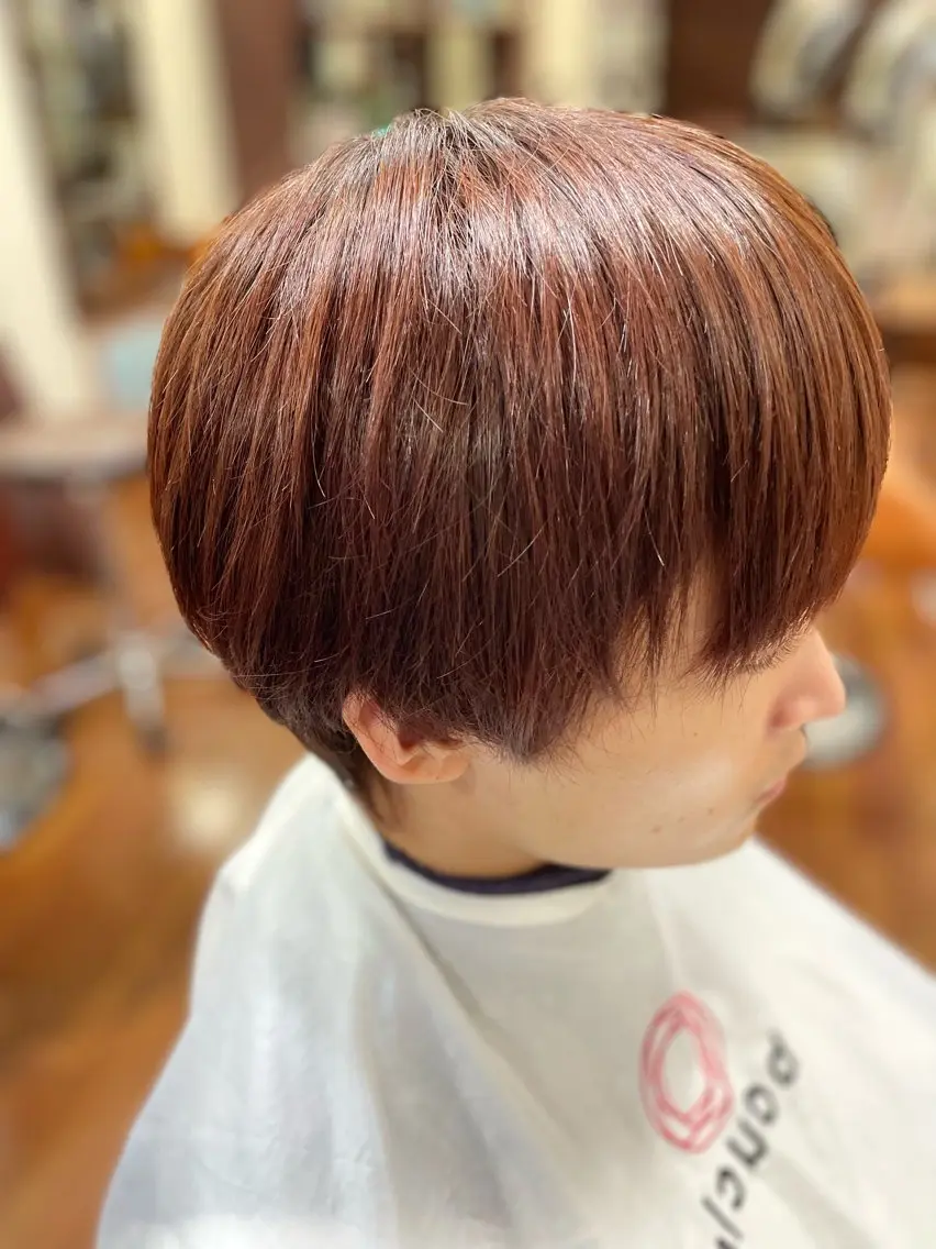 ショート カラー メンズ メンズブリーチ ブリーチ ブラウンカラー レッドカラー レッドブラウン 浅岡 昭汰のヘアスタイル