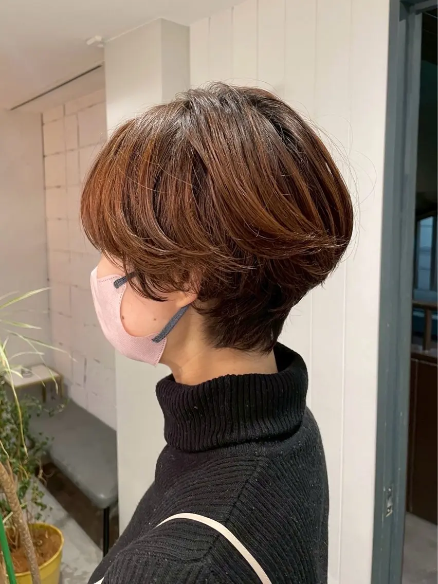 ショート パーマ ショートヘア カット パーマ HARUHI 銀座 美容師౨ৎ⋆˚のヘアスタイル