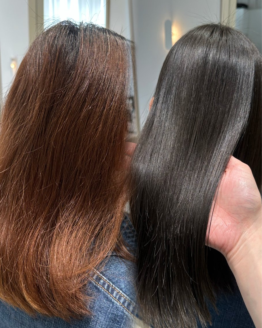 セミロング 縮毛矯正 カット ヘアカラー 縮毛矯正 トリートメント ヘッドスパ ヘアセット 朝ラク縮毛矯正 ブリーチ矯正/吉田のヘアスタイル
