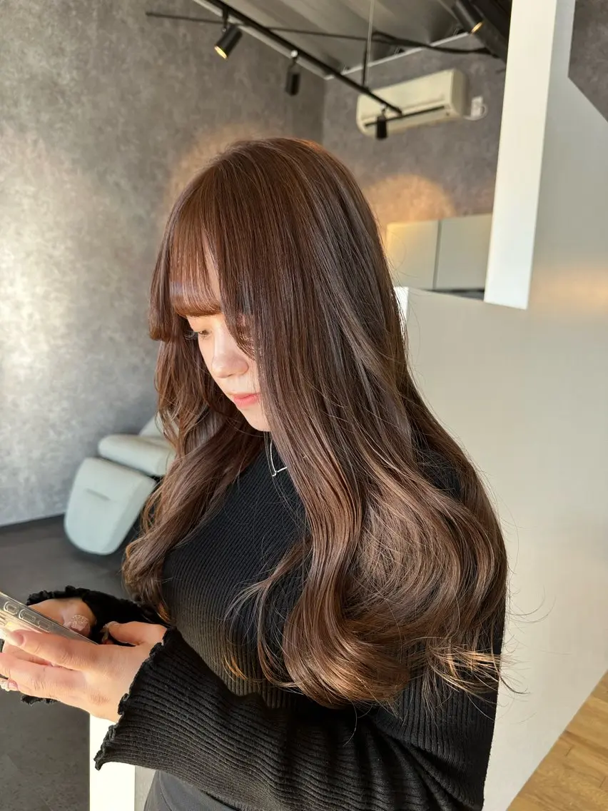 ロング 髪質改善 トリートメント ヘアカラー トリートメント 坂庭 美夢のヘアスタイル
