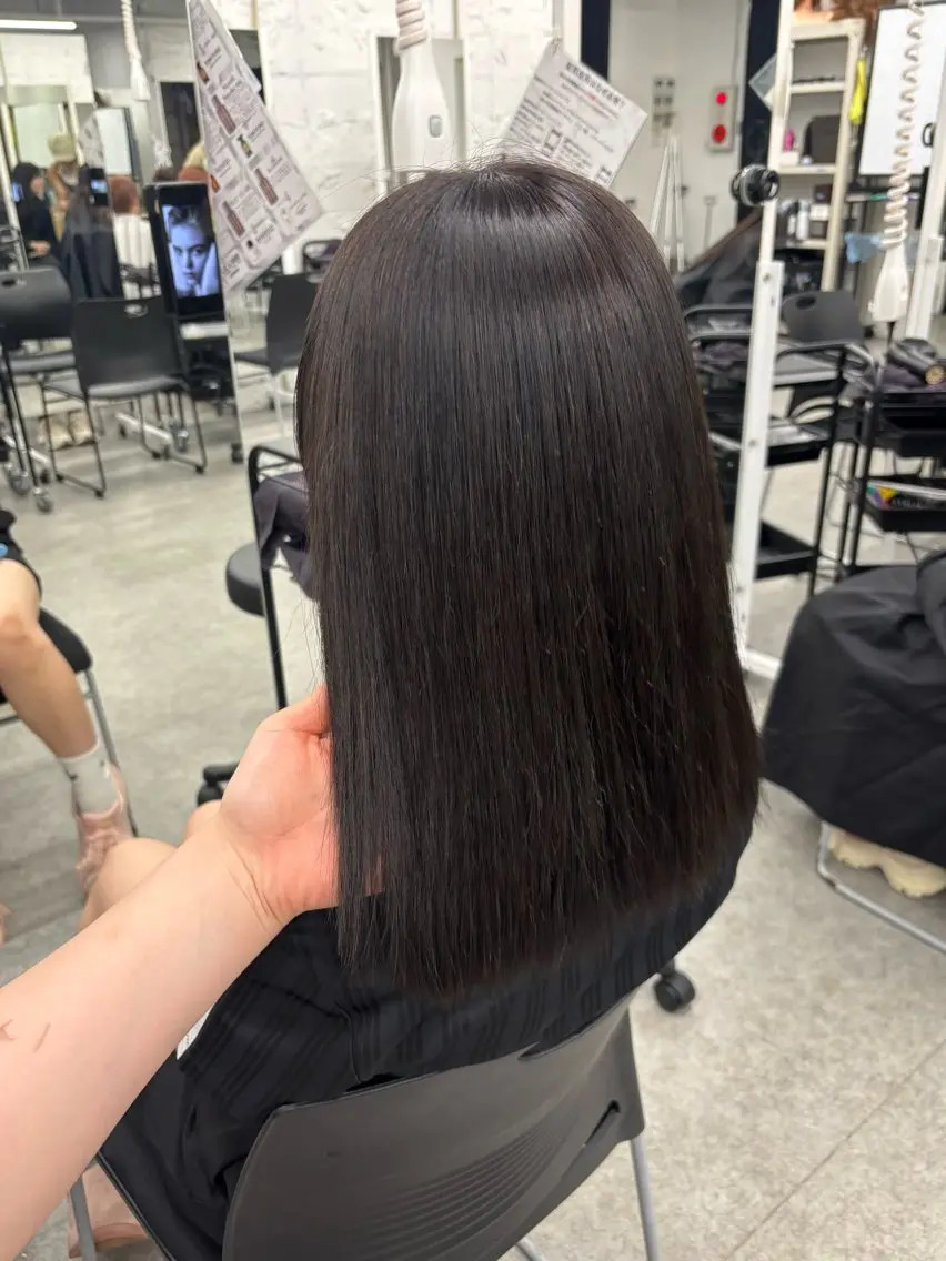 セミロング ヘアカラー 縮毛矯正/ブリーチな しラベンダー/心優のヘアスタイル
