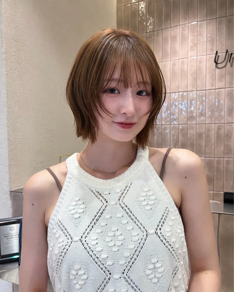 カラー ベージュカラー 透明感カラー カット ヘアカラー レイヤー/透明感 カラー/ましろのヘアスタイル