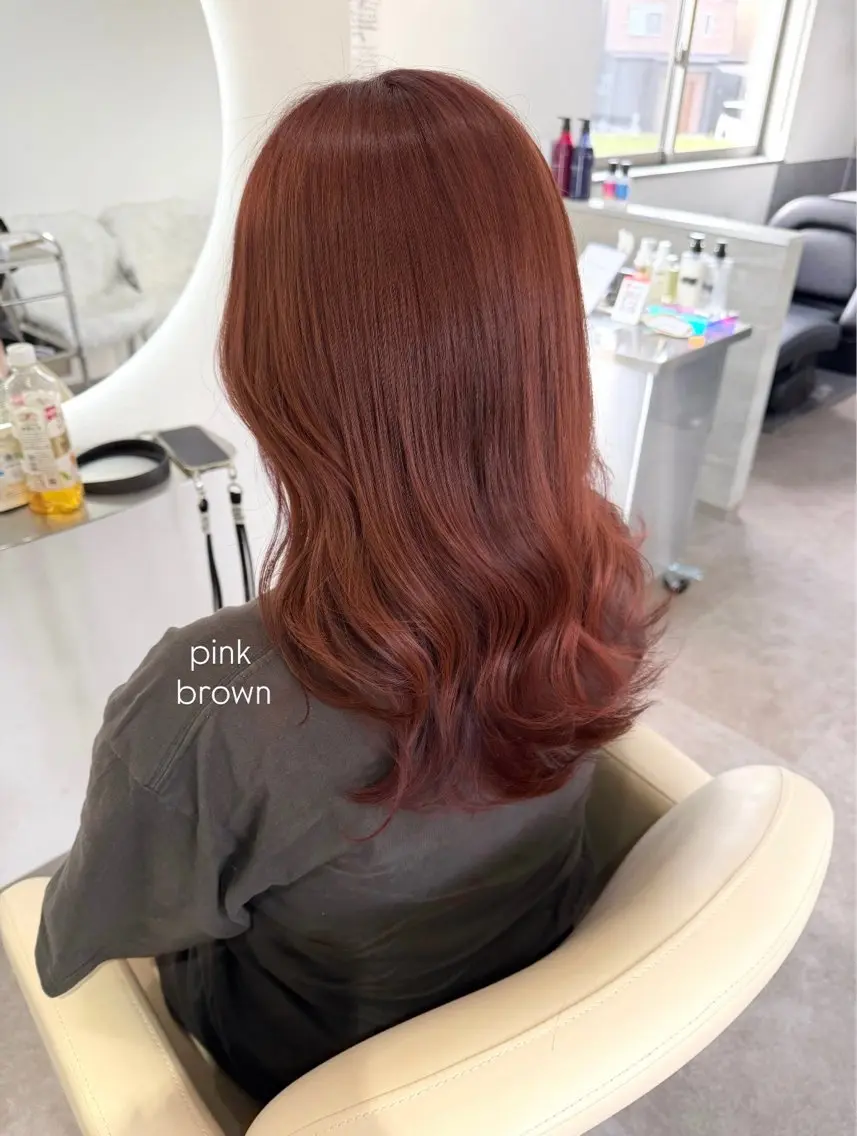 セミロング ピンクブラウン ume yuraのヘアスタイル