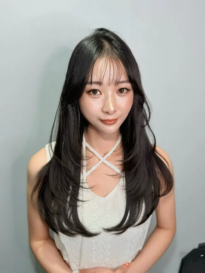 ロング カラー カット ヘアカラー トリートメント ワンホン×韓国/ 髪質改善/itaruのヘアスタイル