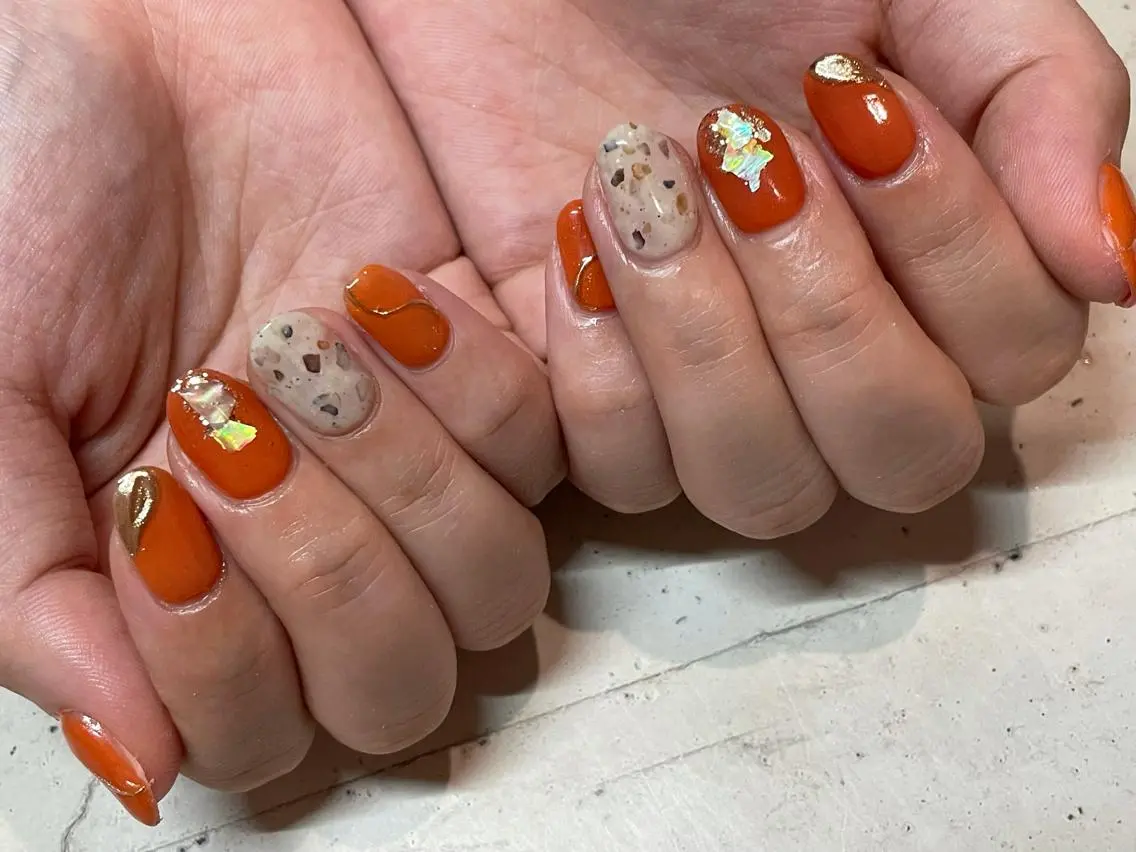 ネイル ハンドネイル 韓国/ワンホン/長さ 出しつけ放題🎀のネイルデザイン