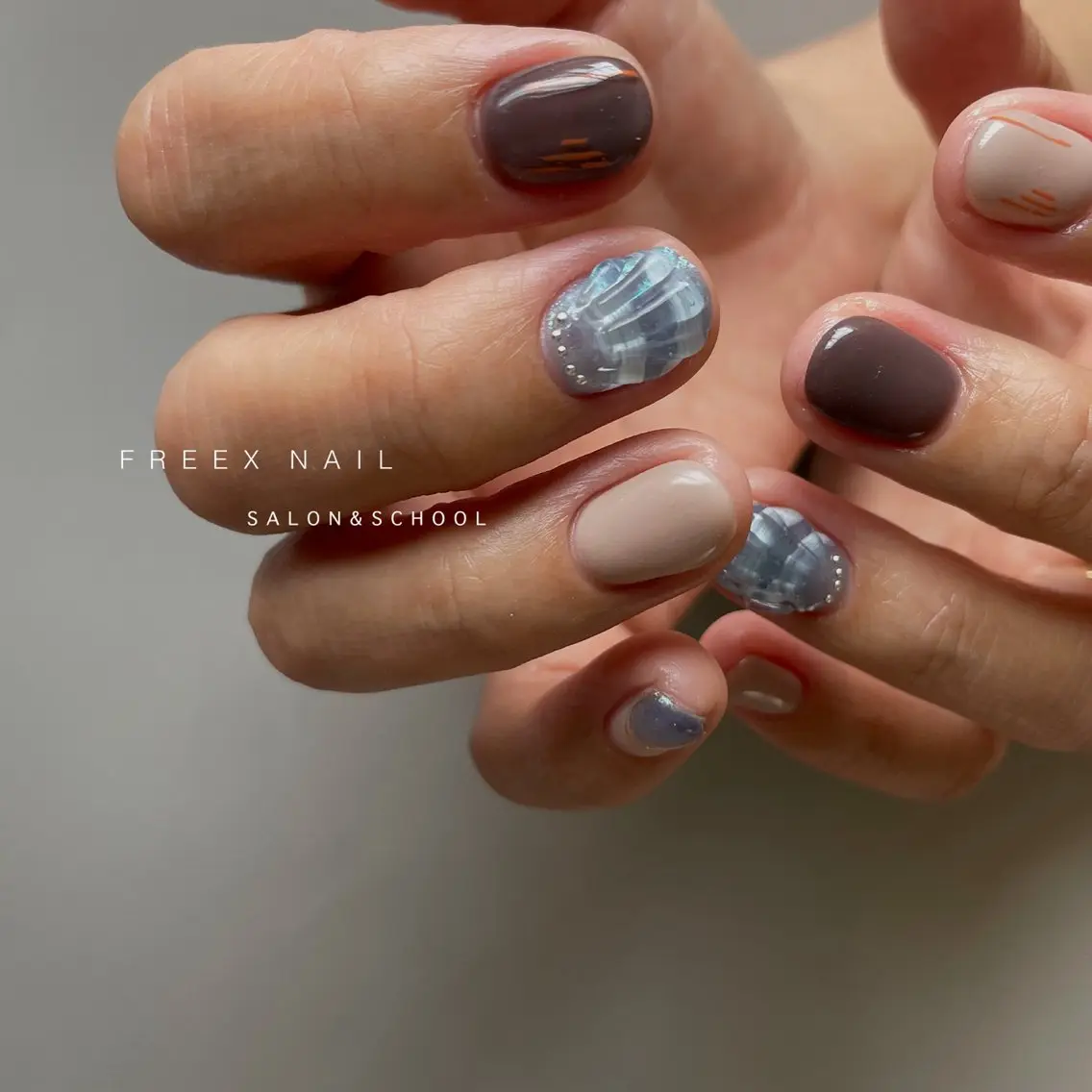 ネイル 夏ネイル ハンドネイル フットネイル freex nail /ニュアンス/個性派のネイルデザイン