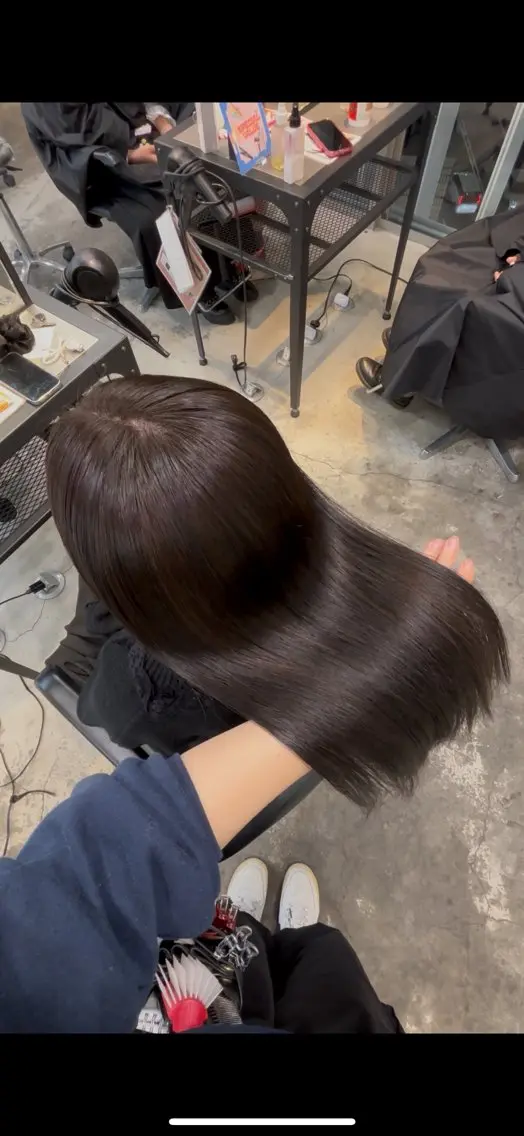 ミディアム カラー 縮毛矯正 トリートメント ダメージレス艶髪 🦋MISAKI🦋のヘアスタイル
