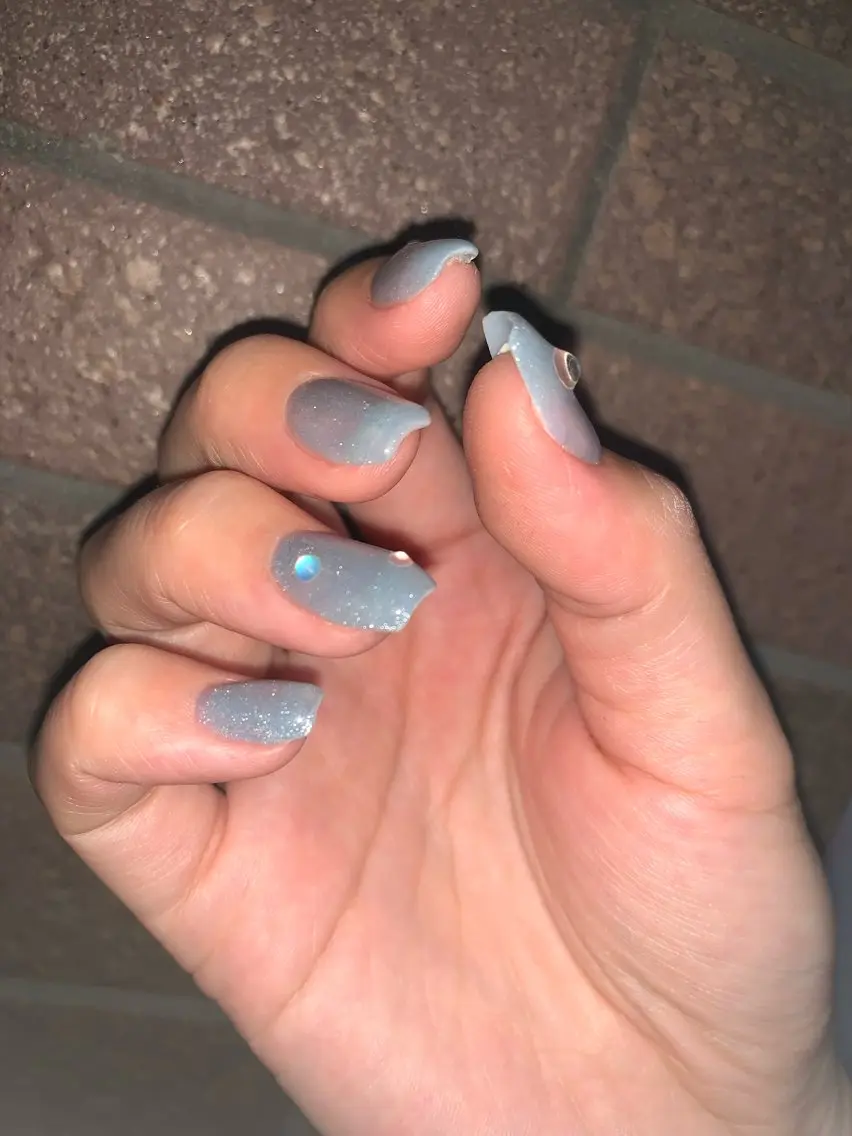 ネイル 水色 マグネットネイル マグネットワンカラー ワンカラーネイル osakana nailのネイルデザイン