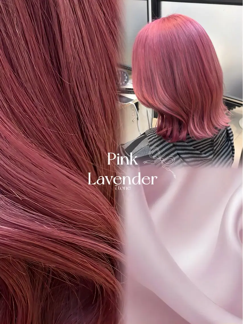 ミディアム カラー ブリーチ ラベンダーカラー ピンクカラー ピンクラベンダー カット ヘアカラー トリートメント MAKO/モテ髪/ ハイトーン/赤みなしのヘアスタイル