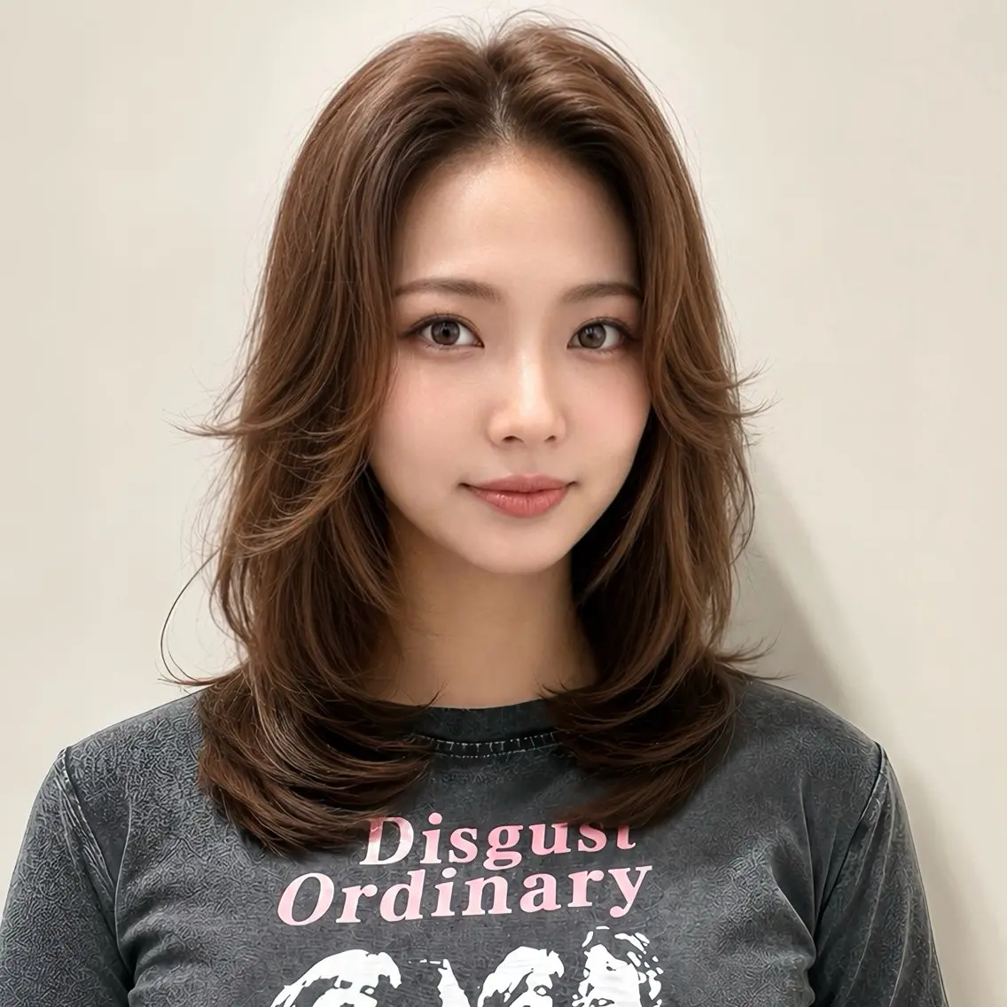 ミディアム カラー ヘアアレンジ カット ヘアカラー 新宿/レイヤーカット 髪質改善/小顔見せのヘアスタイル