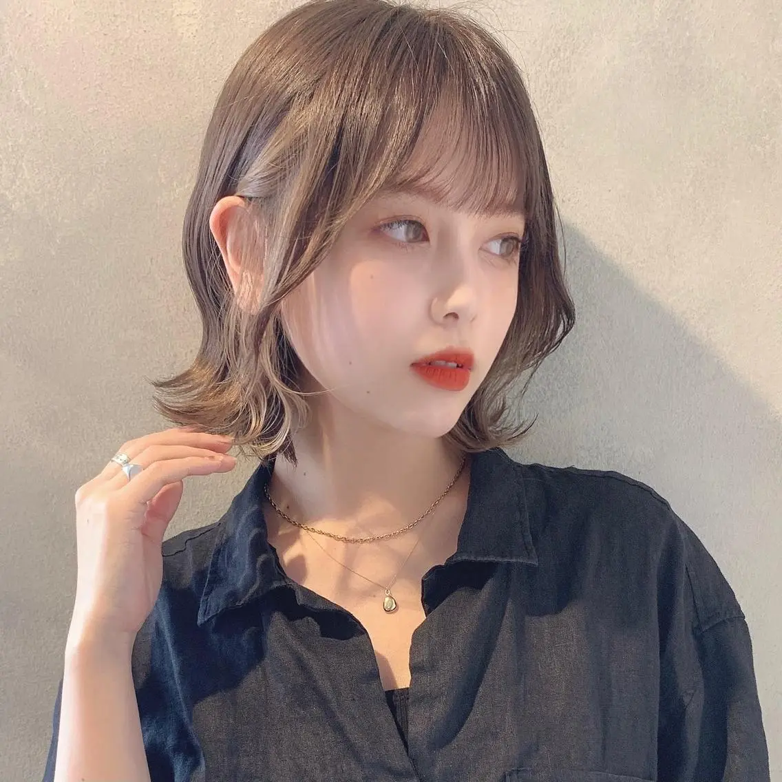 ミディアム カラー インナーカラー ボブ ✨️美髪矯正×似合わ せ艶カラー✨藤田透のヘアスタイル