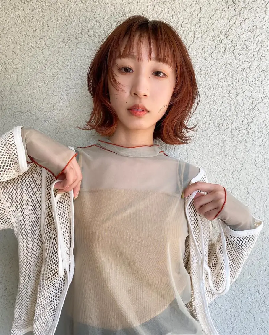 ショート カラー 切りっぱなしボブ ボブ レイヤーカット ウルフカット カット ヘアカラー トリートメント 🖤顔まわり 盛れヘア⟡アズサ🖤のヘアスタイル