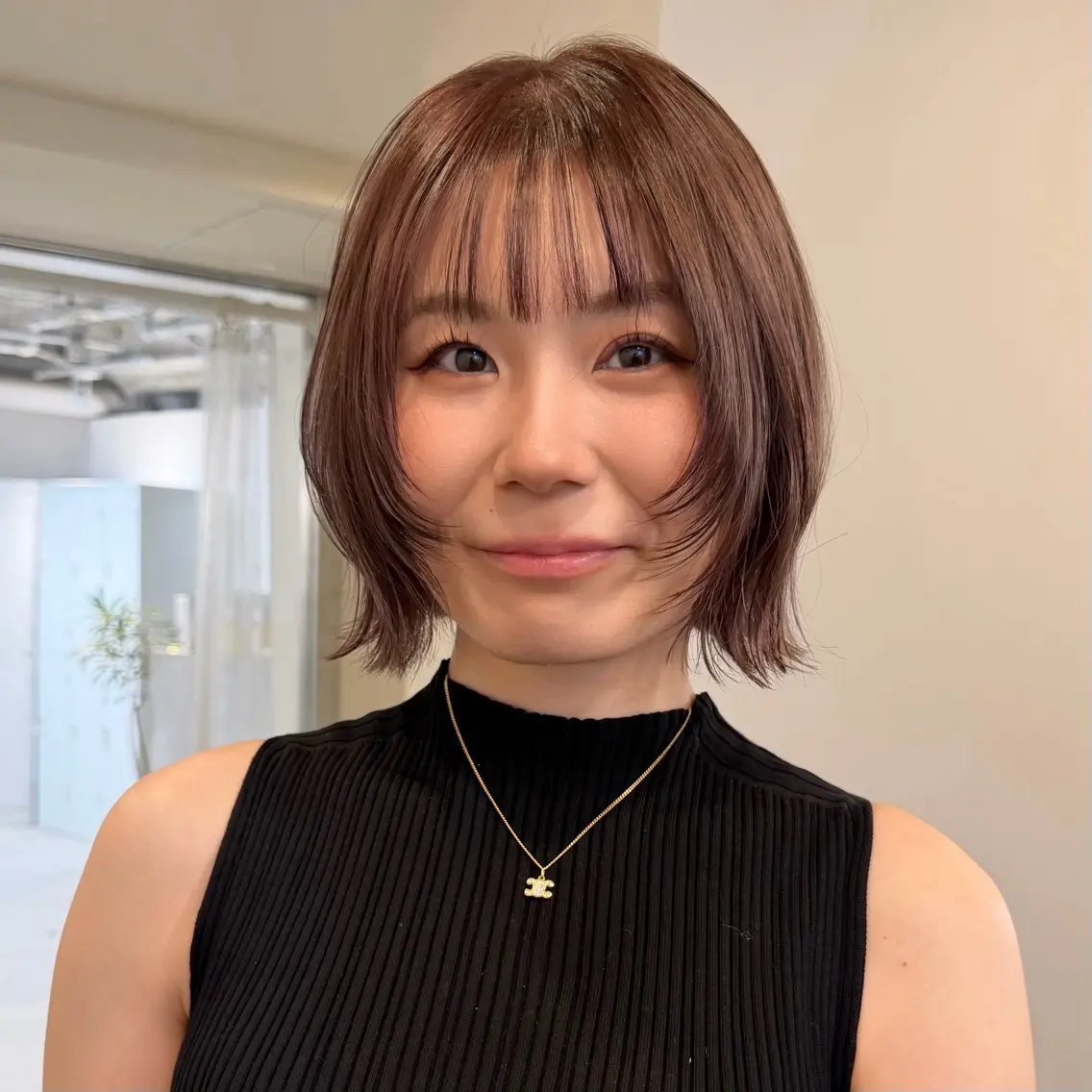 ミディアム カラー 顔周りレイヤー꙳⋆ ミディアム⌇SAKIのヘアスタイル