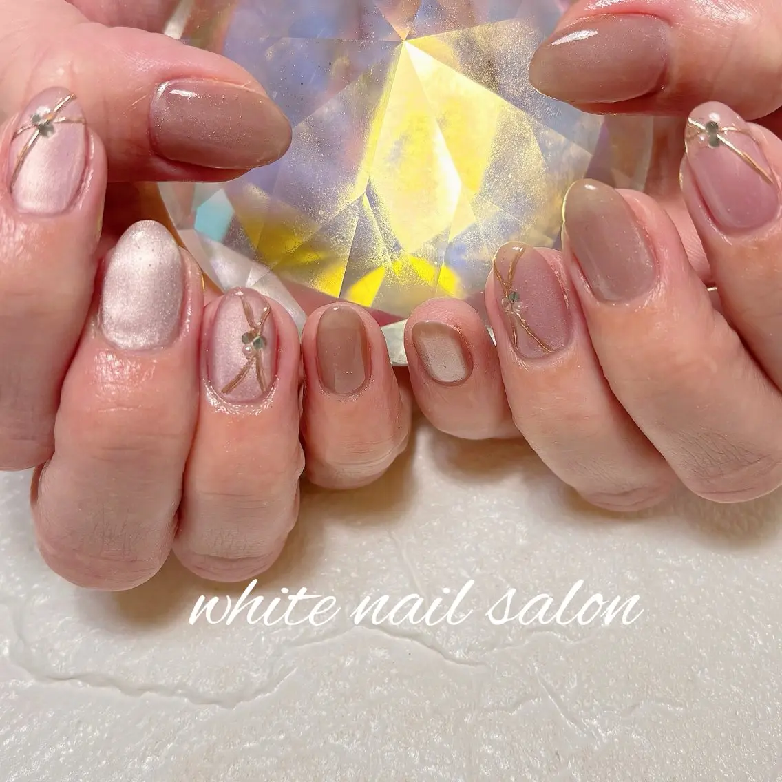 ネイル フットネイル ラメ(グリッター) ハンドネイル white nail salonのネイルデザイン