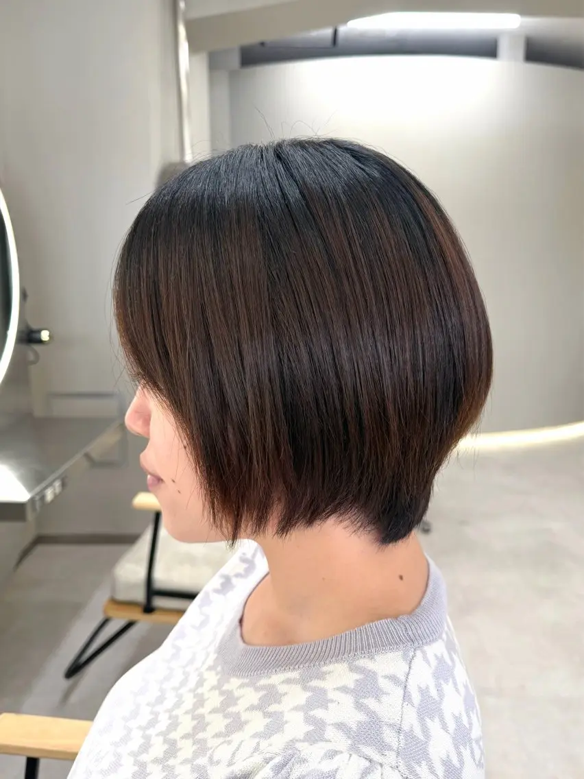 ショート ショートヘア 縮毛矯正 レイヤー/縮毛矯正/ 艶カラー♡ゆうかのヘアスタイル