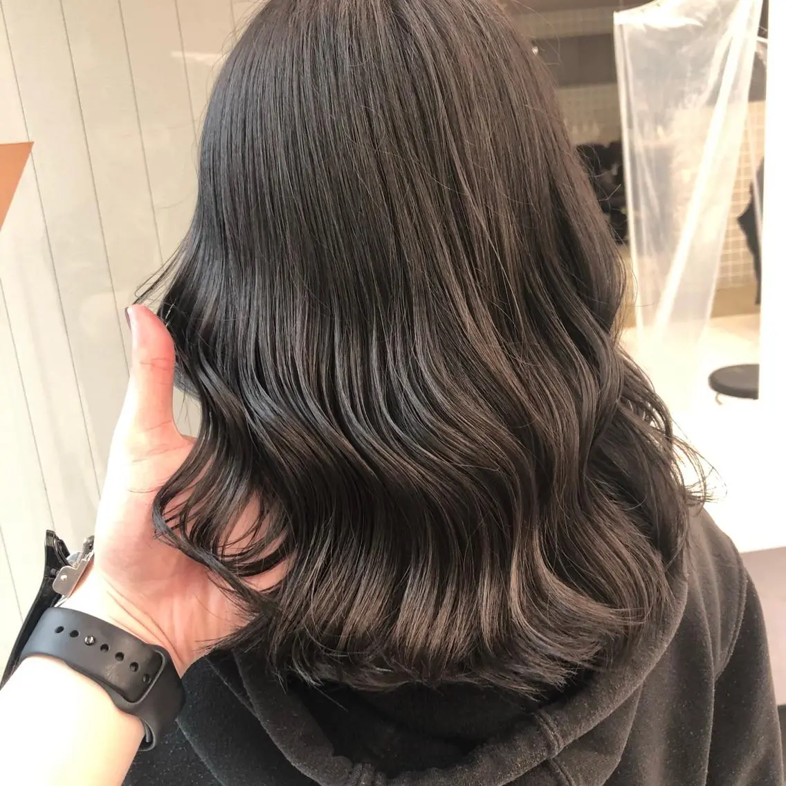 ミディアム カラー パーマ ヘアアレンジ メンズ キッズ ネイル マツエク・マツパ 上品＆韓国風 🥀海心🥀のヘアスタイル