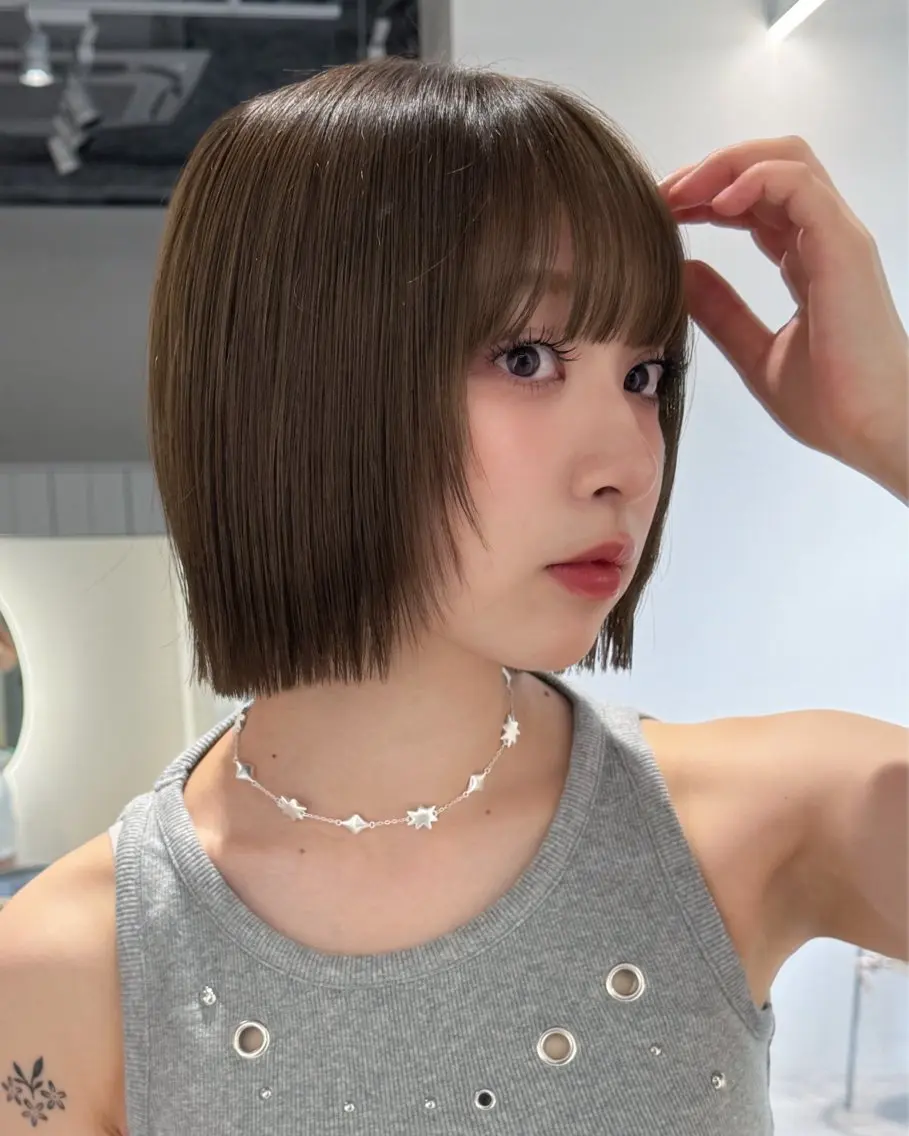 ショート カット ヘアカラー おしゃれボブ/暖色 カラー🧶いろはのヘアスタイル