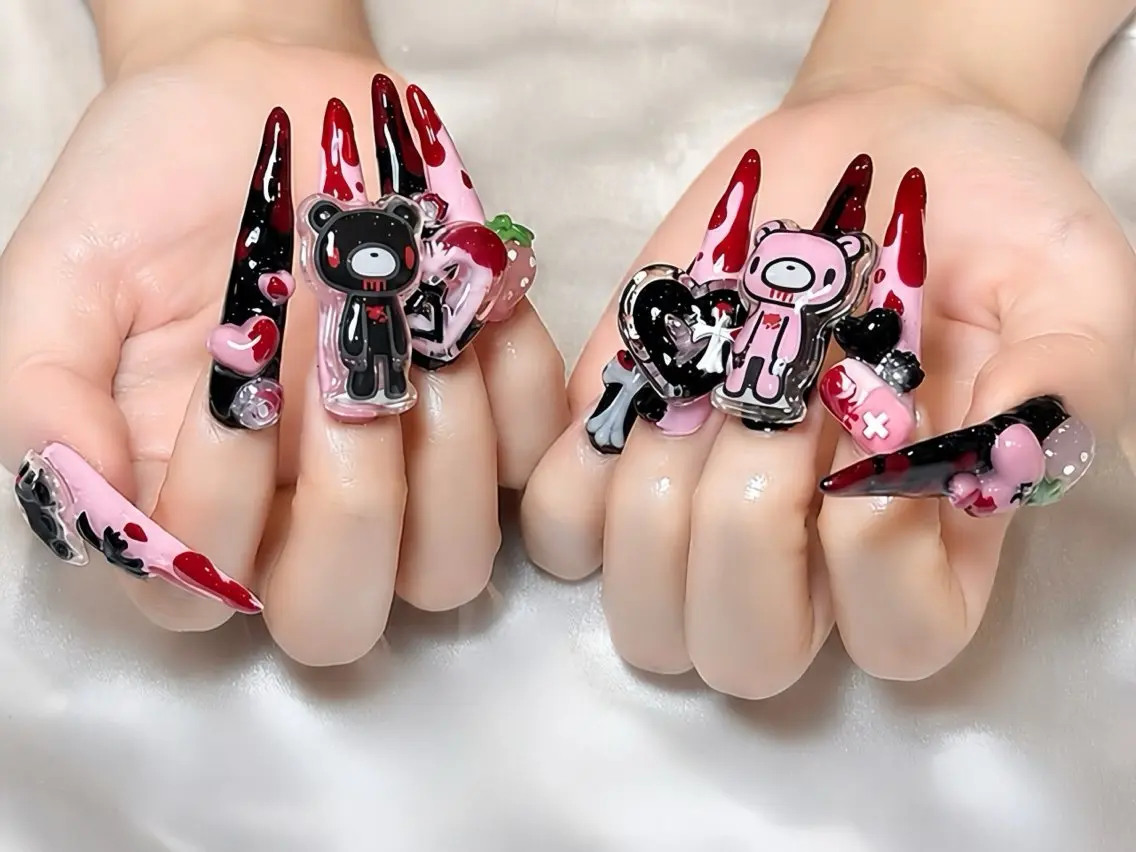 ネイル オーロラネイル チークネイル 桜ネイル クリアネイル ドット ハンドネイル Rin Nail Shinokuboのネイルデザイン