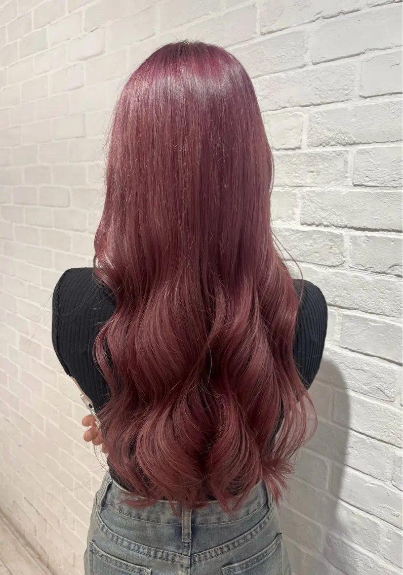 ロング カラー ブリーチ ラベンダーカラー ラベンダーピンク ピンクカラー 【韓国ヘア×透明感 カラー】笹谷 莉未のヘアスタイル