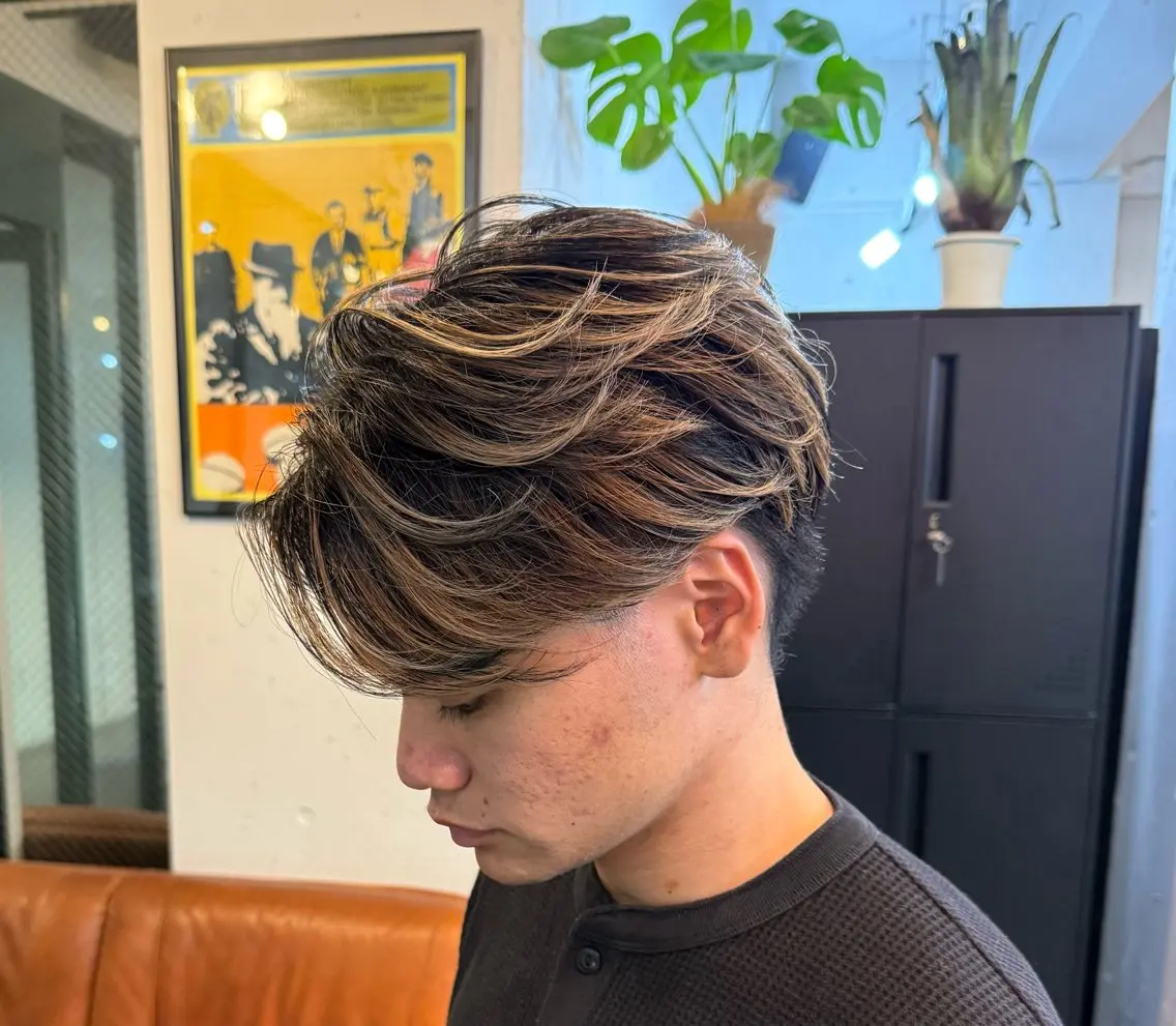ショート カラー パーマ メンズ カット ヘアカラー HRABRA ゆづきのヘアスタイル