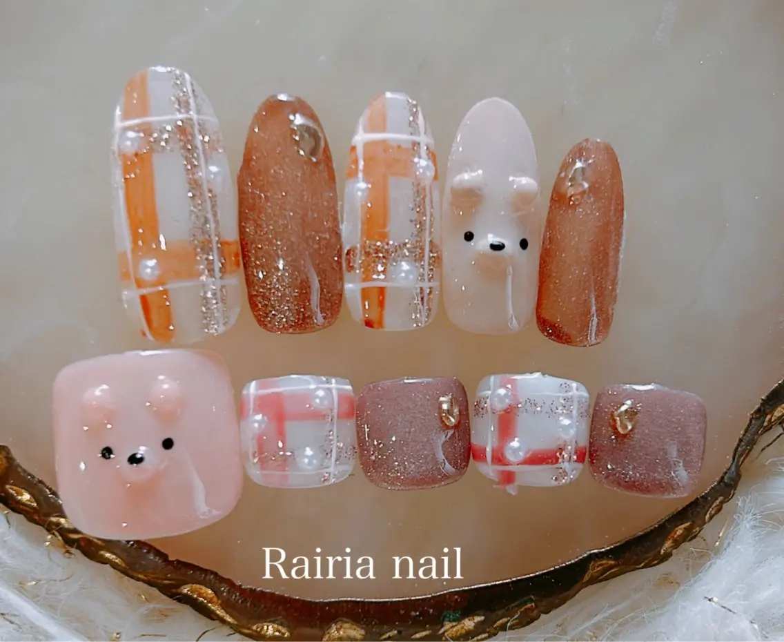 ネイル アートネイル ジェルネイル 持ち込み ニュアンスネイル パラジェル Rairia nail本八幡店のネイルデザイン