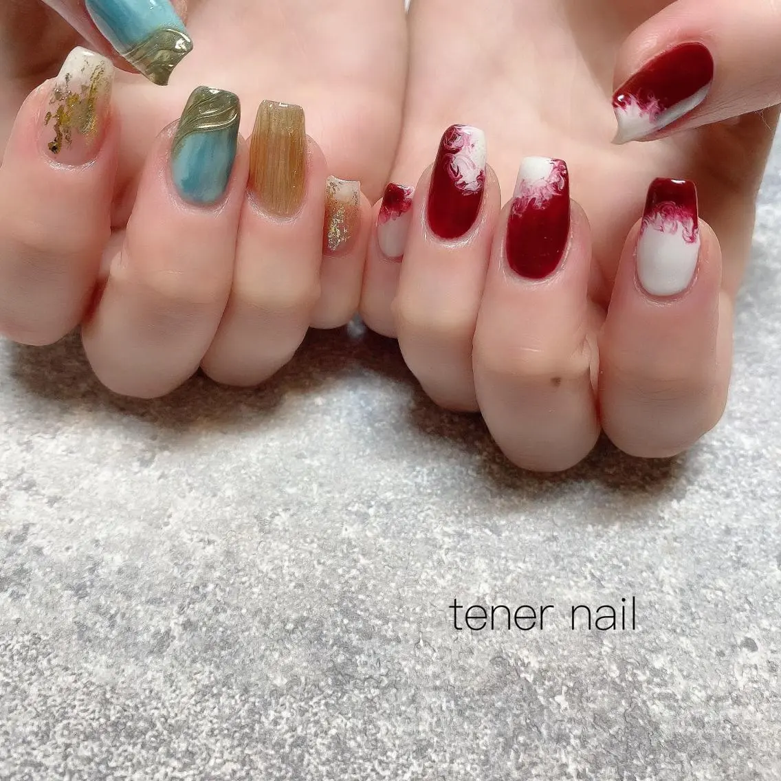 ネイル 大理石ネイル(マーブル) テネルネイル tener nailのネイルデザイン