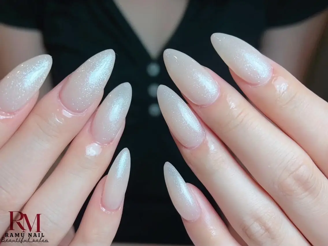 ネイル キラキラネイル マグネットネイル ミラーネイル ピンク ワンホンネイル ハンドネイル RAMU Nail 恵比寿店のネイルデザイン