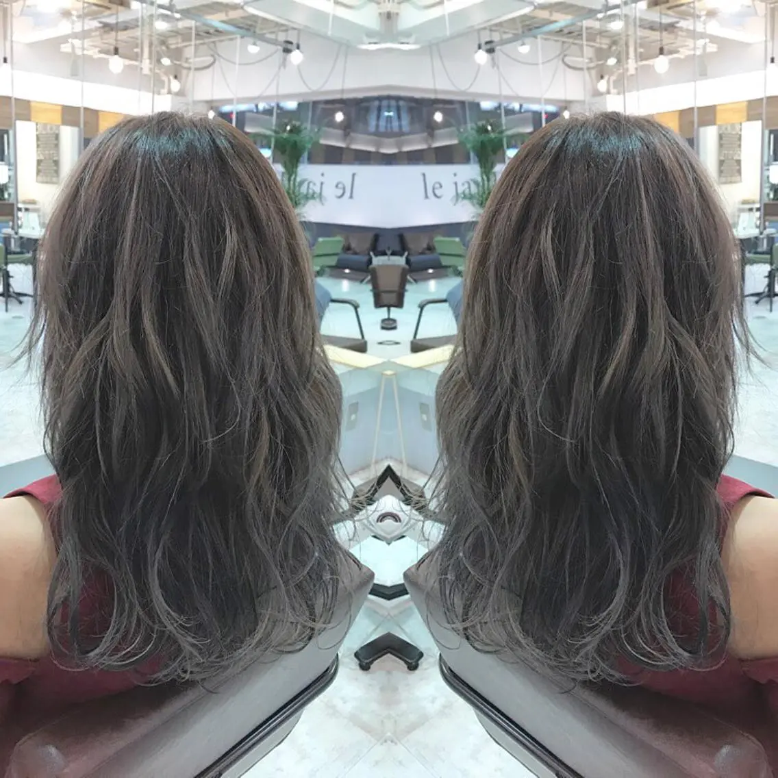 セミロング カラー アッシュ ブルーカラー ブルーアッシュ ハイライトカラー ハイライト 青木 茂樹⭐️ 透明感カラーのヘアスタイル