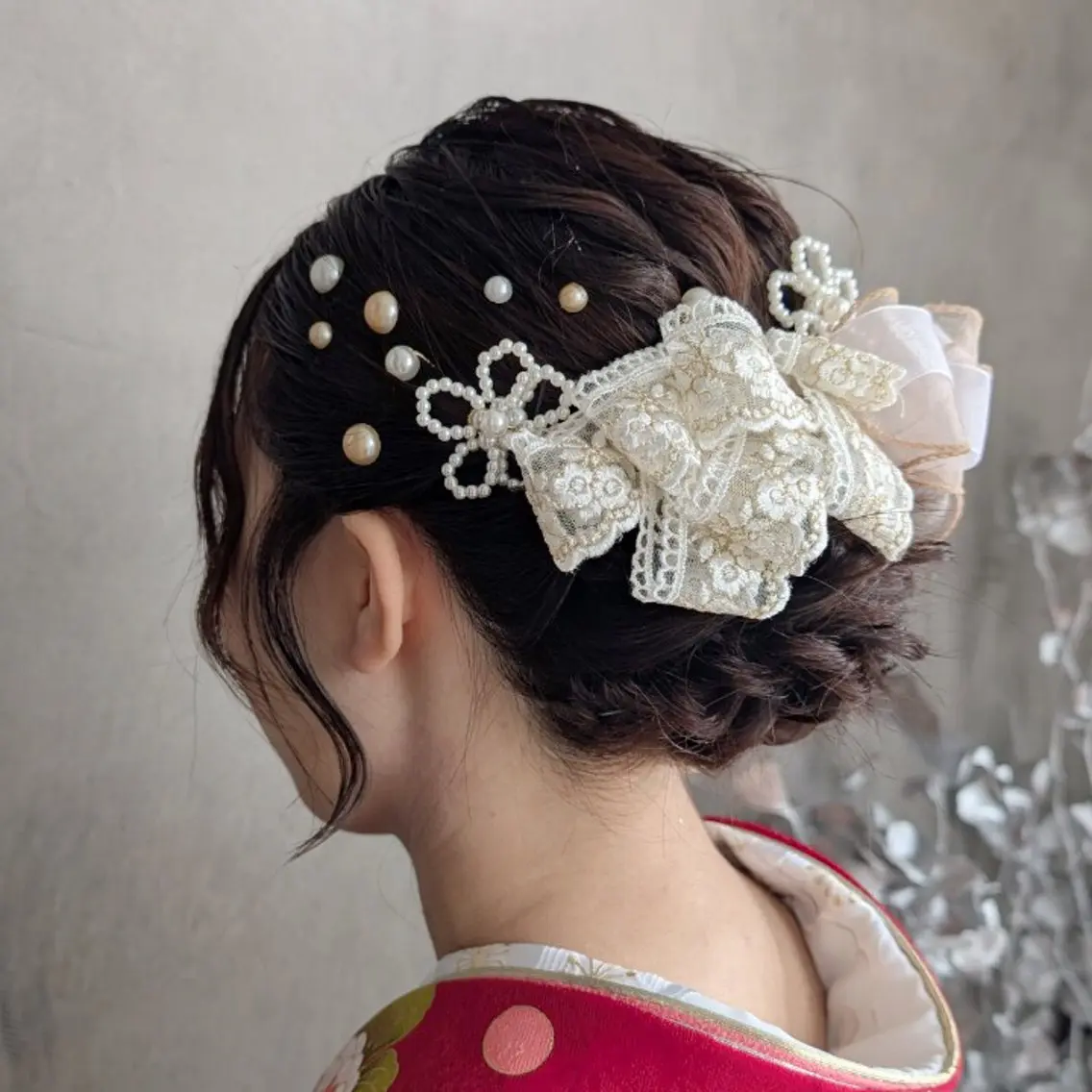 セミロング ヘアアレンジ 成人式 ヘアセット ブランシェ勝川南口店 石原 あゆみのマツエク・マツパデザイン